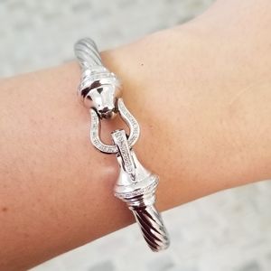 .925 Diamond Cable Bangle